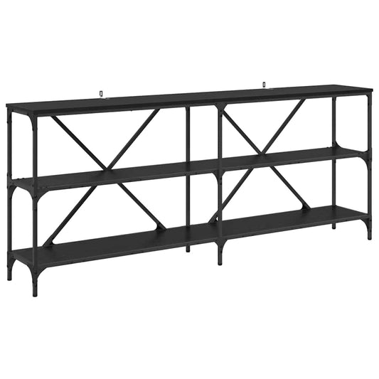 vidaXL Console Table Black Oak 180 x 30 x 75 cm Engineered Wood