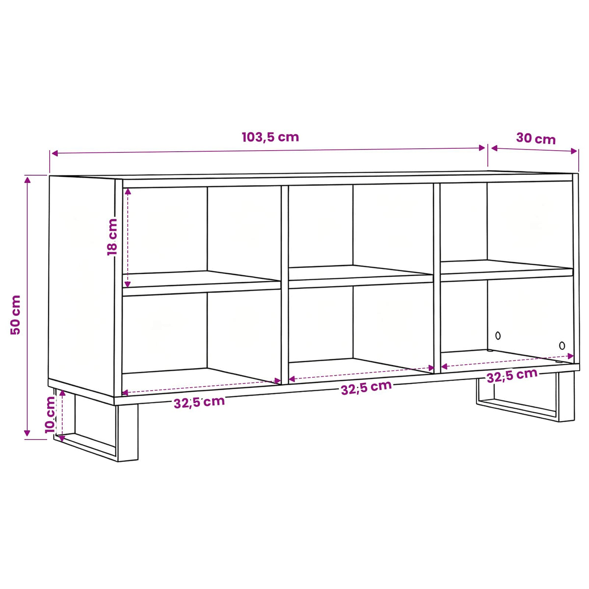vidaXL TV Cabinet 103.5 x 30 x 50 cm Old Wood Engineered Wood