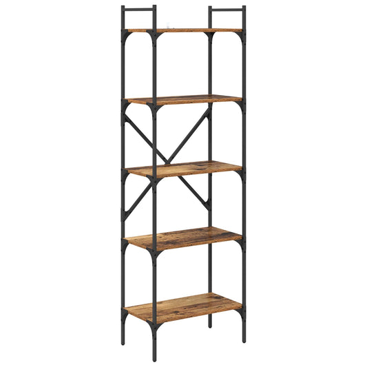 vidaXL Bookcase 5-Tier 56 x 32 x 174 cm Engineered Wood Old Wood