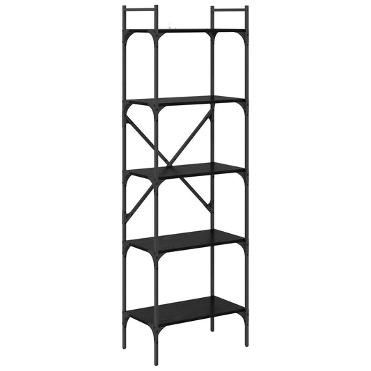 vidaXL Bookcase 5-Tier 56 x 32 x 174 cm Engineered Wood Black Oak