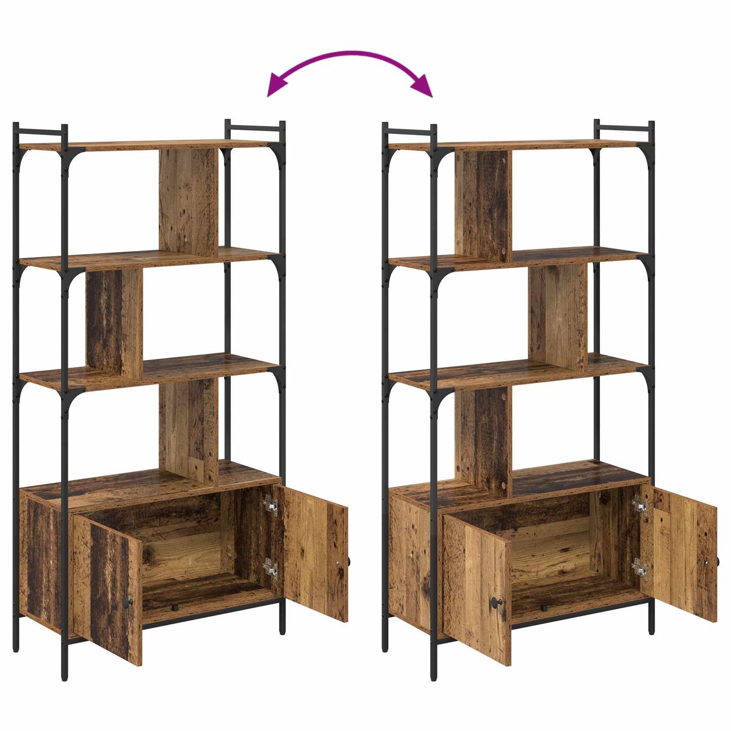 vidaXL Bookcase 6-Tier 76.5 x 30 x 154.5 cm Engineered Wood