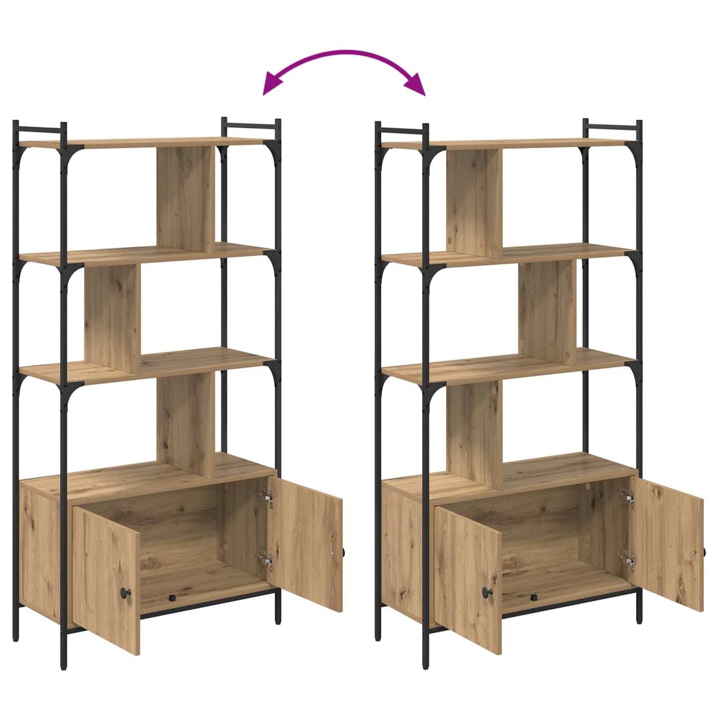 vidaXL Bookcase 6-Tier 76.5 x 30 x 154.5 cm Engineered Wood