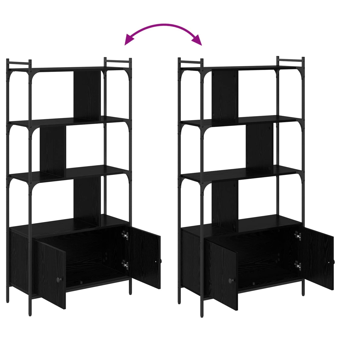 vidaXL Bookcase 6-Tier 76.5 x 30 x 154.5 cm Engineered Wood