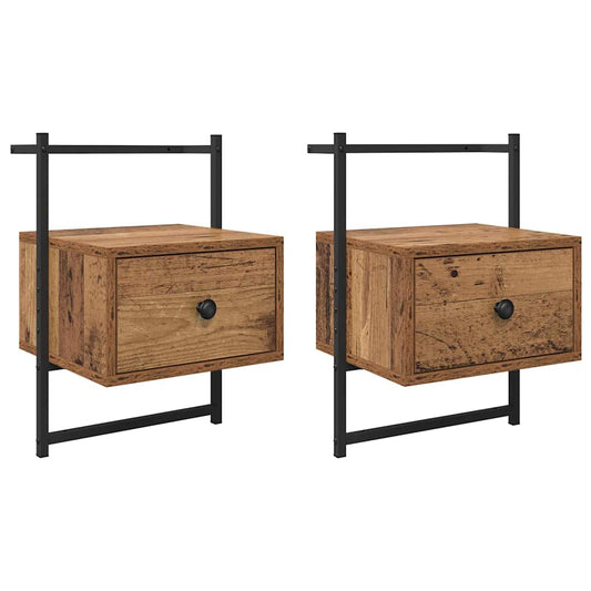 vidaXL Bedside Cabinet 2 pcs Old Wood 35 x 30 x 51 cm Engineered Wood