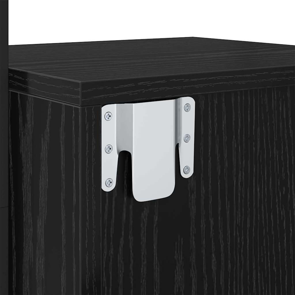 vidaXL Bedside Cabinet Black Oak 35 x 30 x 51 cm Engineered Wood