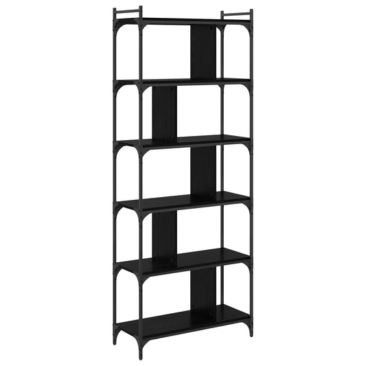 vidaXL Bookcase 5-Tier 76 x 32 x 192 cm Engineered Wood Black oak
