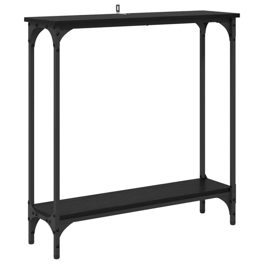 vidaXL Console Table Black Oak 75 x 22.5 x 75 cm Engineered Wood