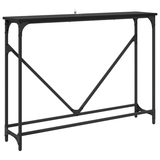 vidaXL Console Table Black Oak 102 x 23 x 75 cm Engineered Wood