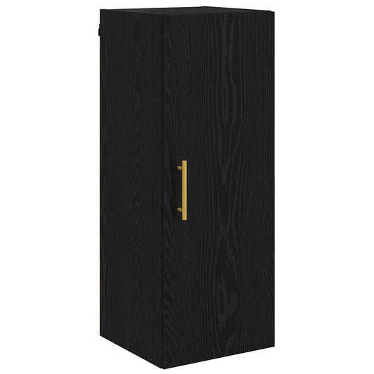 vidaXL Wall Mounted Cabinet Black Oak 34.5 x 34 x 90 cm