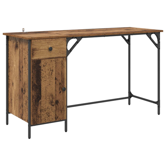 vidaXL Computer Desk Old Wood 131 x 48 x 75 cm Engineered Wood