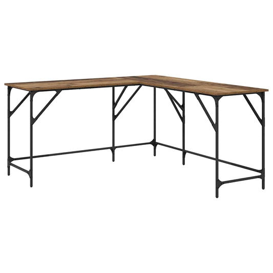 vidaXL Desk Old Wood 149 x 149 x 75 cm Engineered Wood
