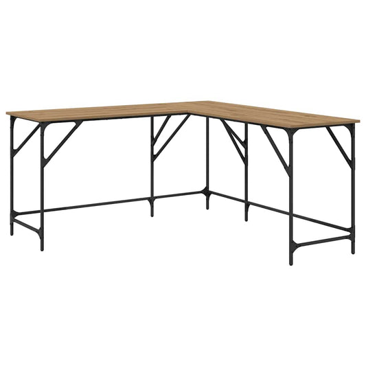 vidaXL Desk Artisan Oak 149 x 149 x 75 cm Engineered Wood