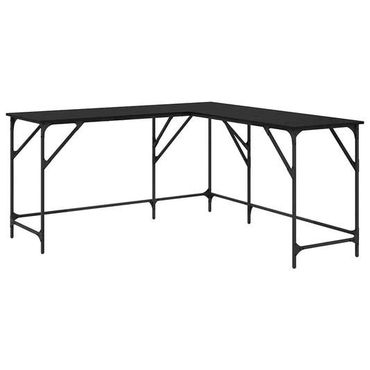 vidaXL Desk Black Oak 149 x 149 x 75 cm Engineered Wood