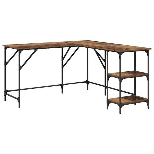 vidaXL Desk Old Wood 139 x 139 x 75 cm Engineered Wood