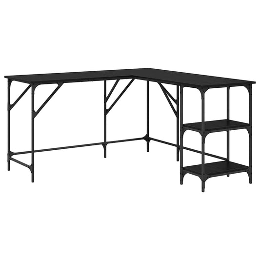 vidaXL Desk Black Oak 139 x 139 x 75 cm Engineered Wood