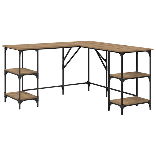 vidaXL Desk Artisan Oak 139 x 139 x 75 cm Engineered Wood