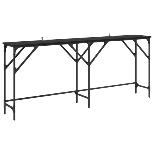 vidaXL Console Table Black Oak 180 x 30 x 75 cm Engineered Wood