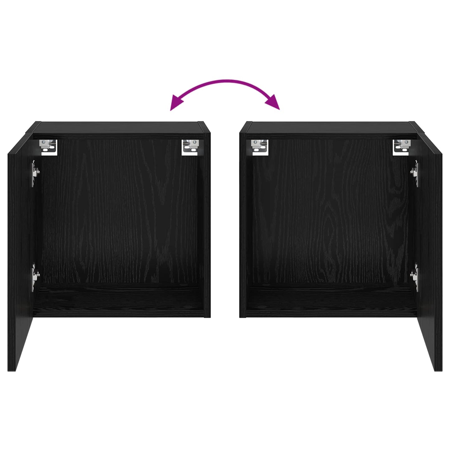 vidaXL TV Wall Cabinet Black Oak 40.5x30x40cm Engineered Wood