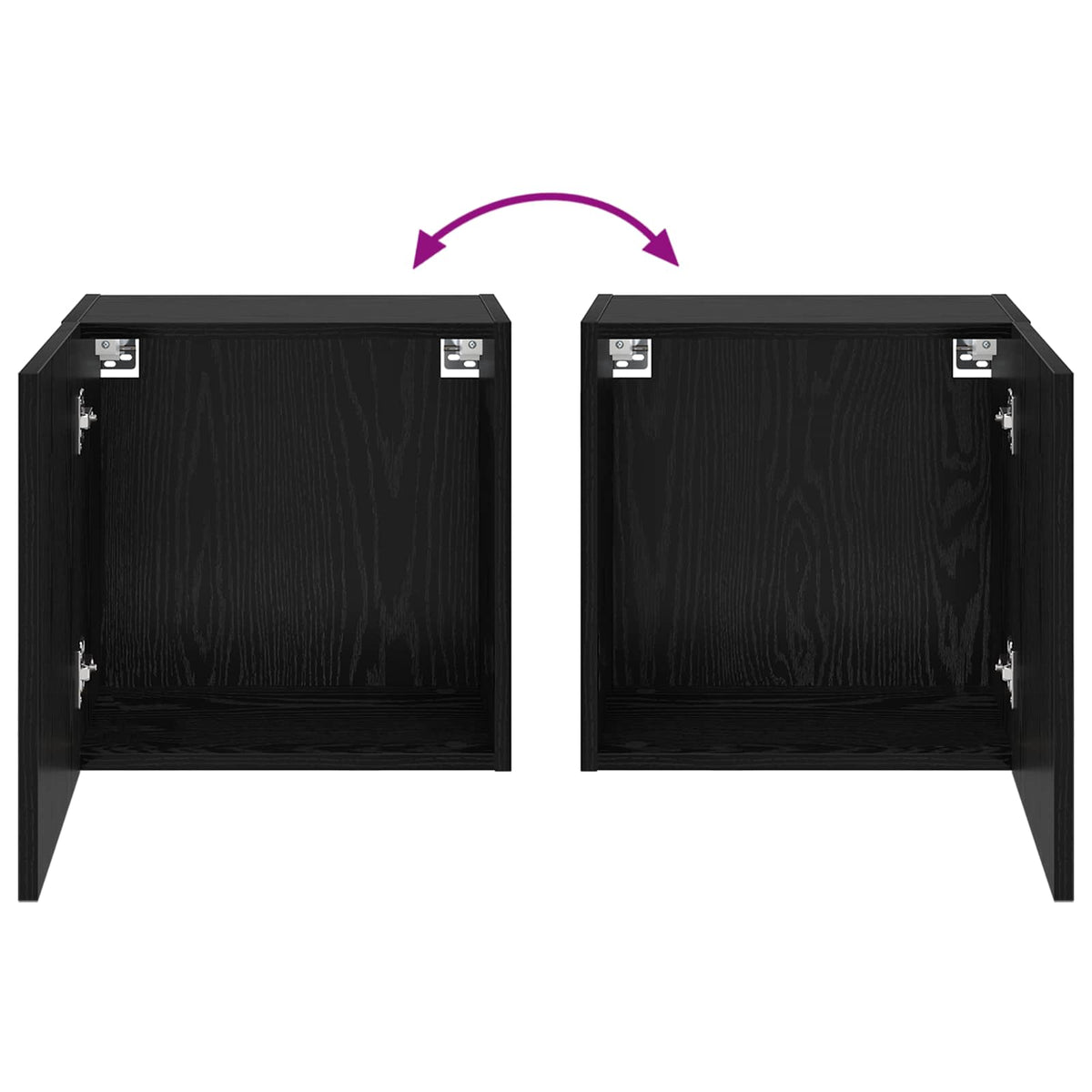 vidaXL TV Wall Cabinet 40.5x30x40cm Black Oak Engineered Wood