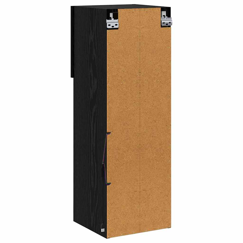 vidaXL Wall-mounted TV Cabinet with LED Black Oak 30.5 x 30 x 90 cm
