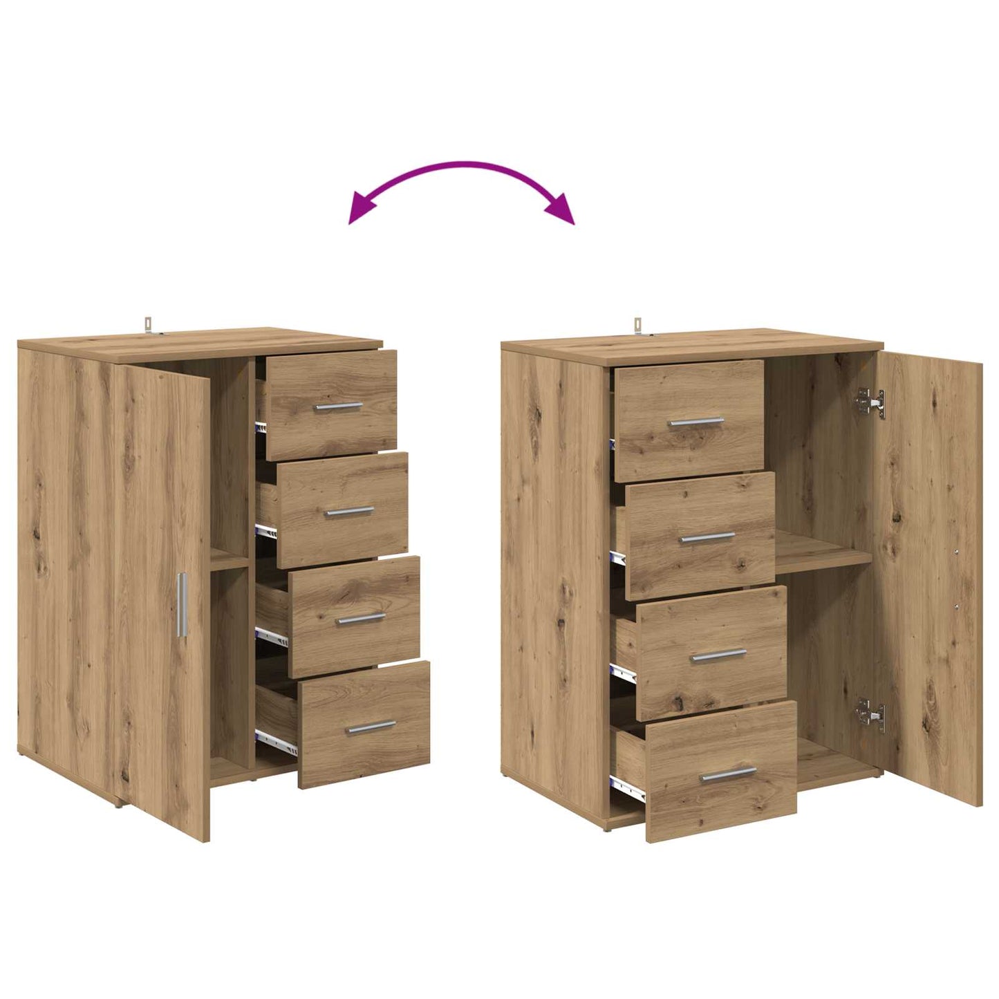 vidaXL Sideboard Artisan Oak 59 x 39 x 80 cm Engineered Wood