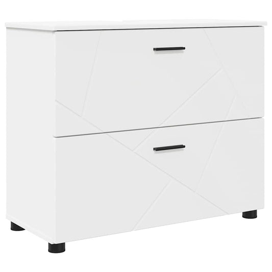vidaXL Bathroom Cabinet with Drawer with Door White 76.5 x 35 x 64 cm
