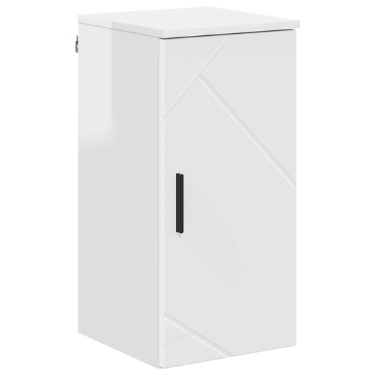 vidaXL Bathroom Cabinet with Door High Gloss White 30 x 31.5 x 61 cm