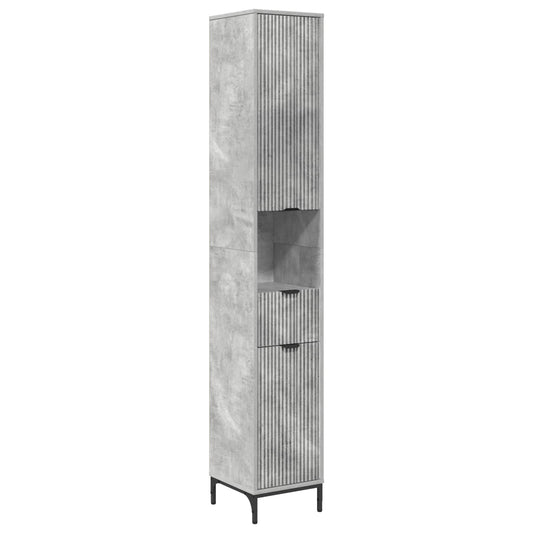 vidaXL Bathroom Cabinet with Drawer Concrete Grey 31.5 x 33 x 190 cm