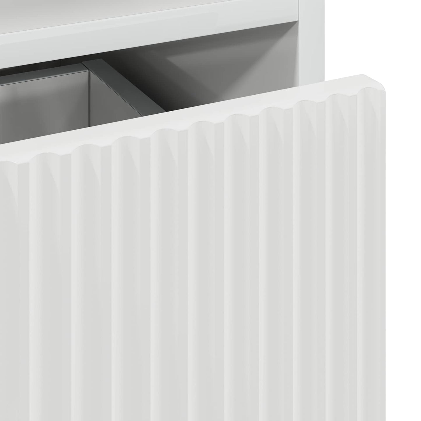 vidaXL Bathroom Cabinet with Door High Gloss White 31.5 x 33 x 190 cm