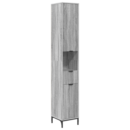 vidaXL Bathroom Cabinet with Drawer Grey Sonoma 31.5 x 33 x 190 cm