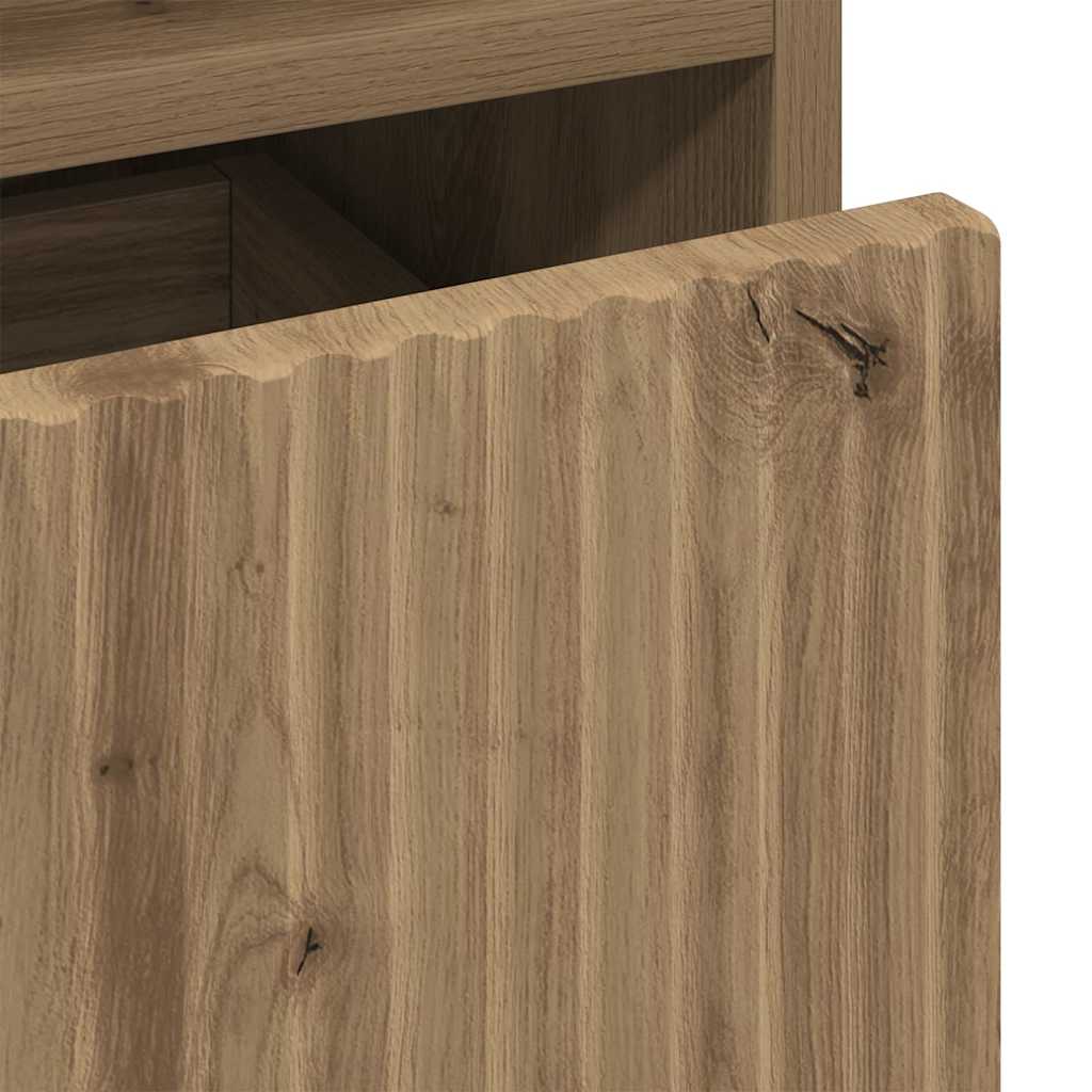 vidaXL Bathroom Cabinet with Drawer Artisan Oak 31.5 x 33 x 190 cm