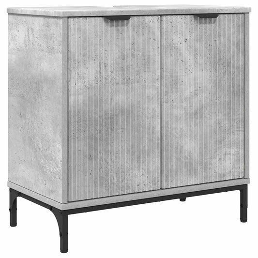 vidaXL Bathroom Sink Cabinet Concrete Grey 60.5 x 33.5 x 61 cm