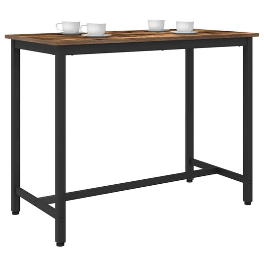 vidaXL Table Smoked Oak 100 x 50 x 76.5 cm Engineered Wood and Steel