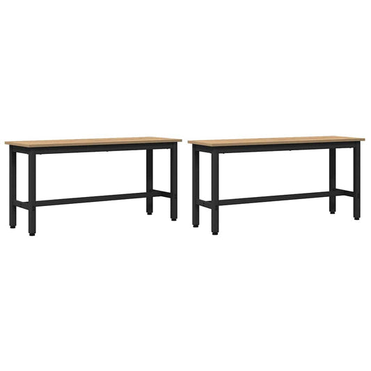 vidaXL Dining Bench 2 pcs Artisan Oak 100 x 32.5 x 48.5 cm