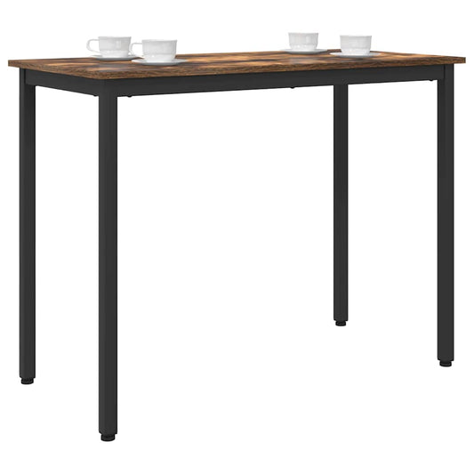 vidaXL Table Smoked Oak 100 x 50 x 76.5 cm Engineered Wood and Steel