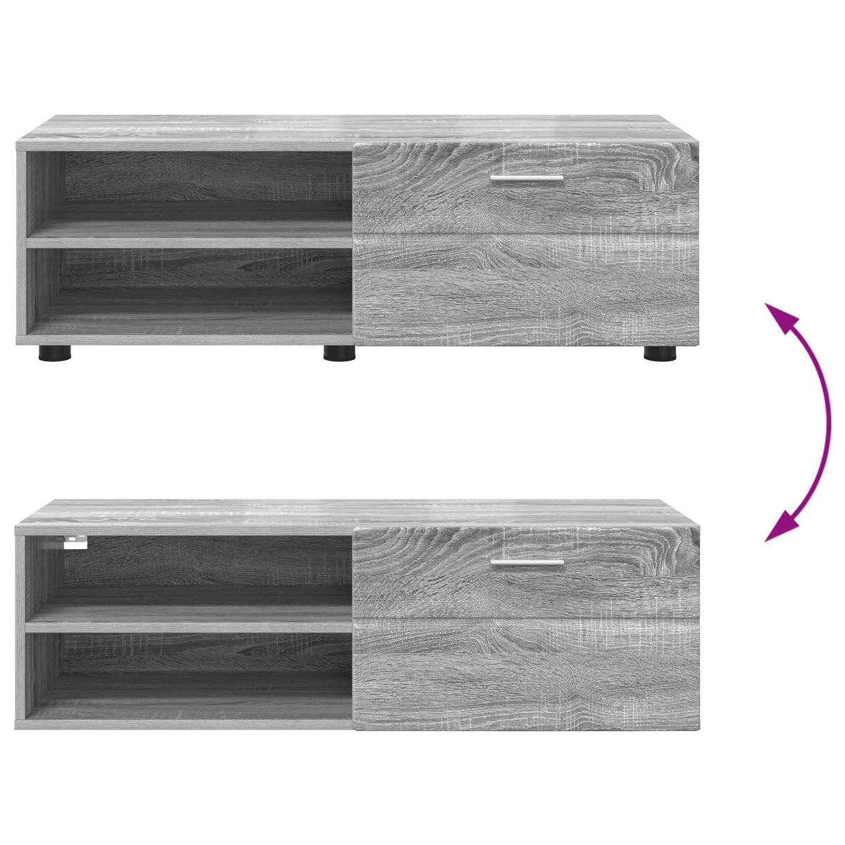 vidaXL Wooden Cabinet 100.5 x 39 x 30 cm Grey Sonoma Engineered Wood
