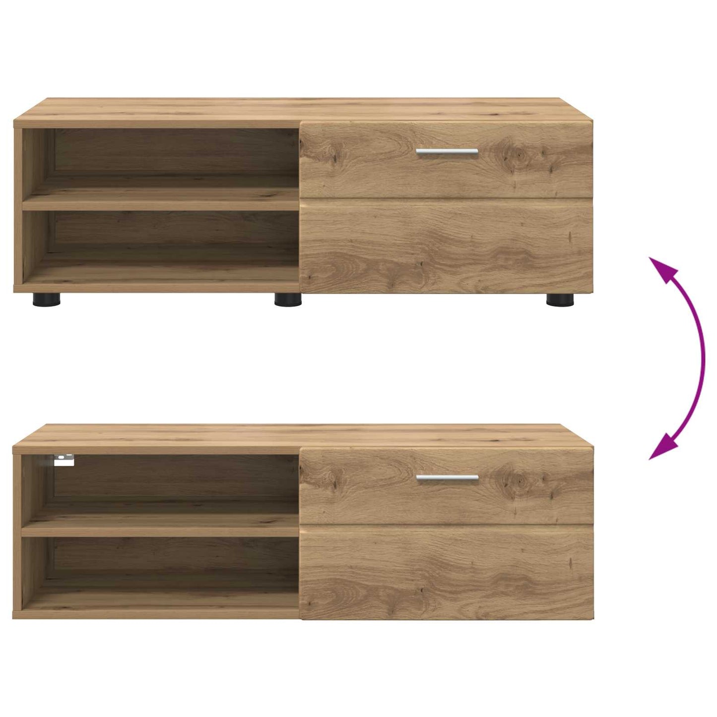 vidaXL Wooden Cabinet Artisan Oak 100.5 x 39 x 30 cm Engineered Wood