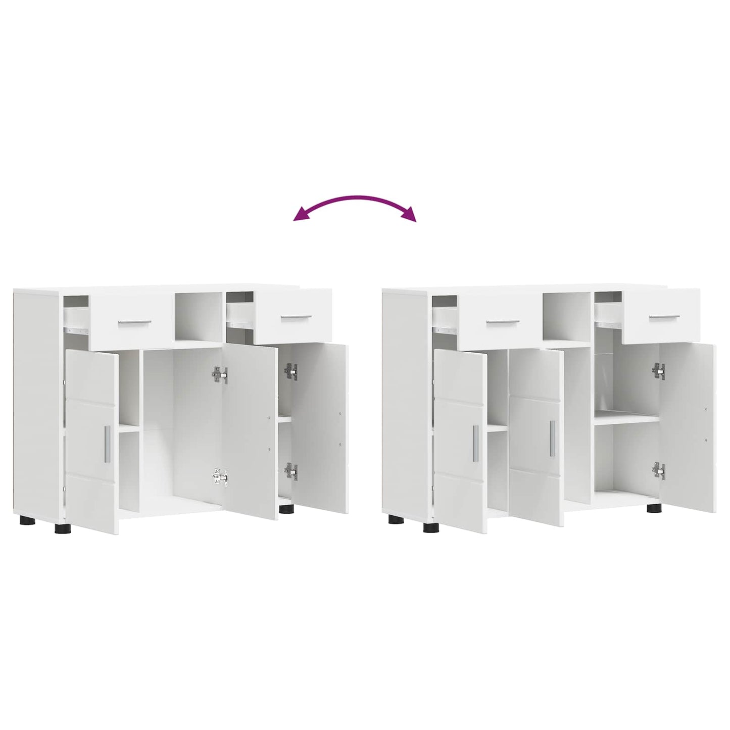 vidaXL Wooden Cabinet White 88.5 x 30.5 x 73 cm Engineered Wood
