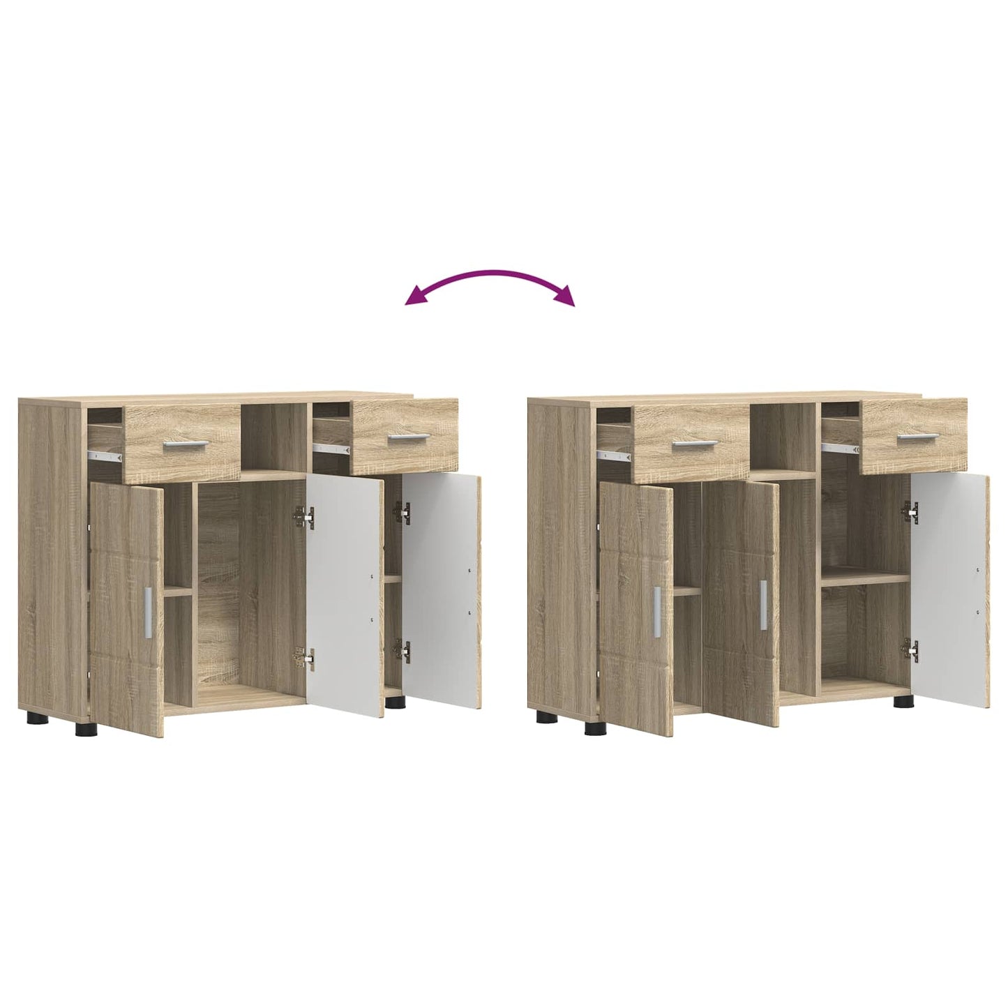 vidaXL Wooden Cabinet Sonoma Oak 88.5 x 30.5 x 73 cm Engineered Wood