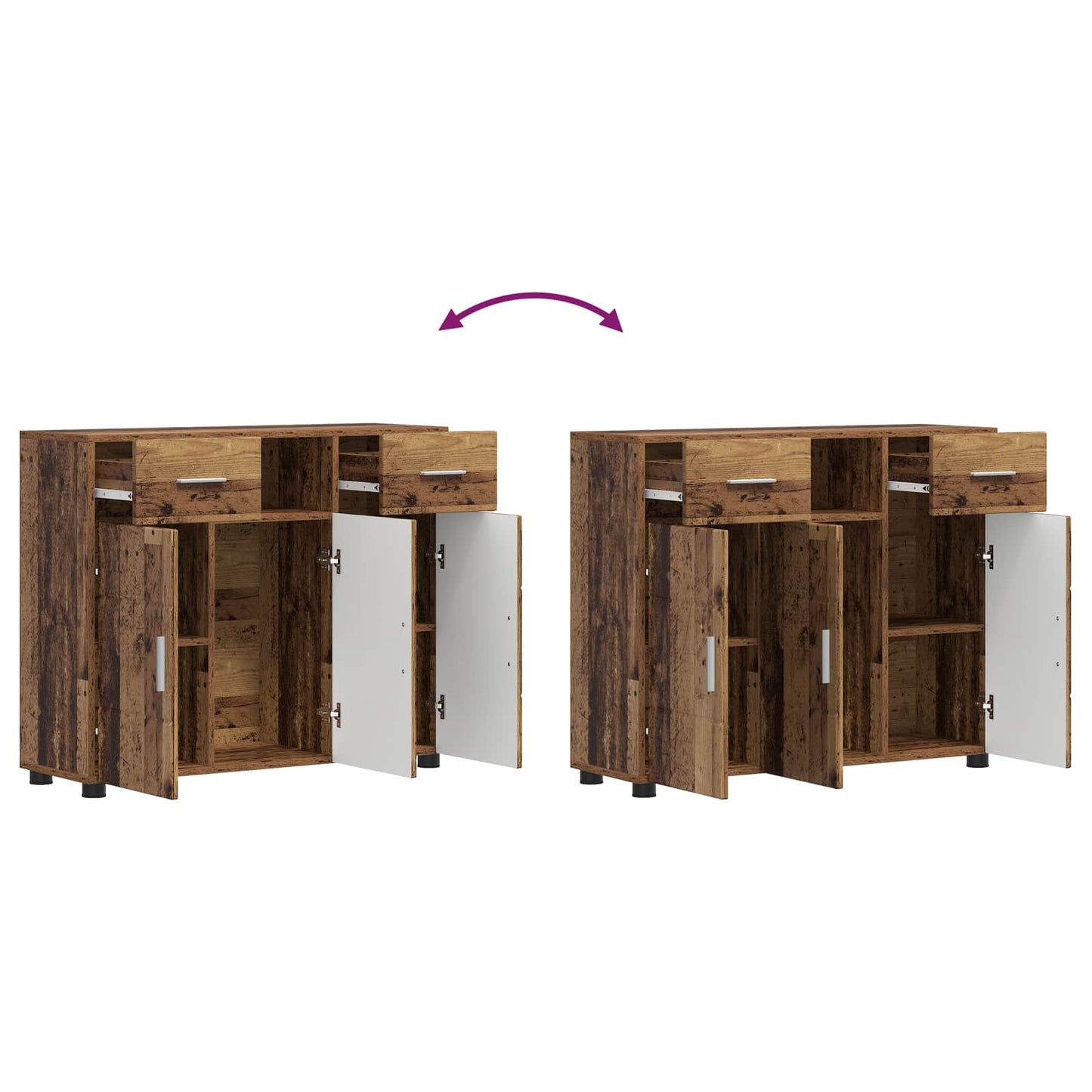 vidaXL Wooden Cabinet Old Wood 88.5 x 30.5 x 73 cm Engineered Wood