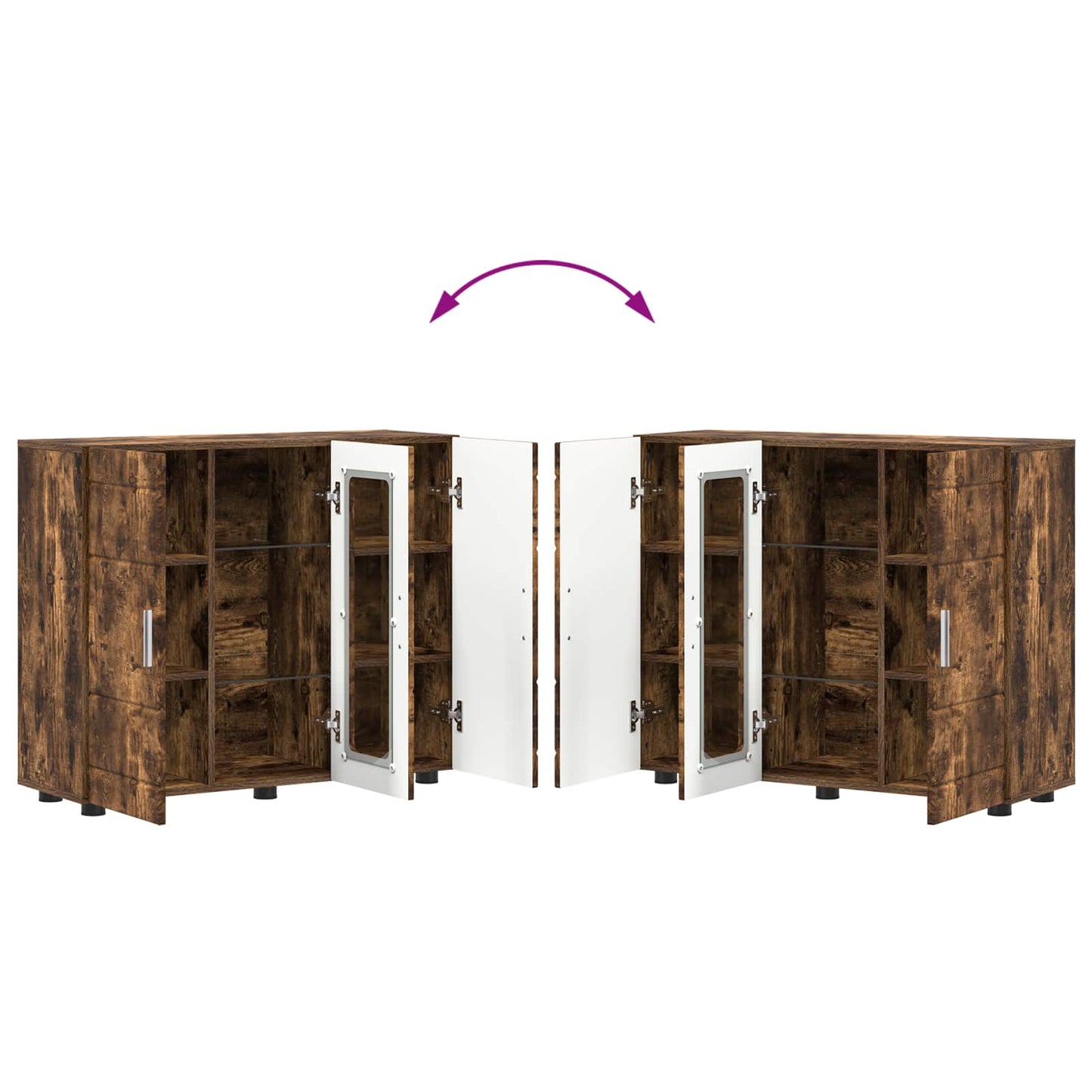 vidaXL Wooden Cabinet Smoked Oak 88.5 x 30.5 x 73 cm Engineered Wood
