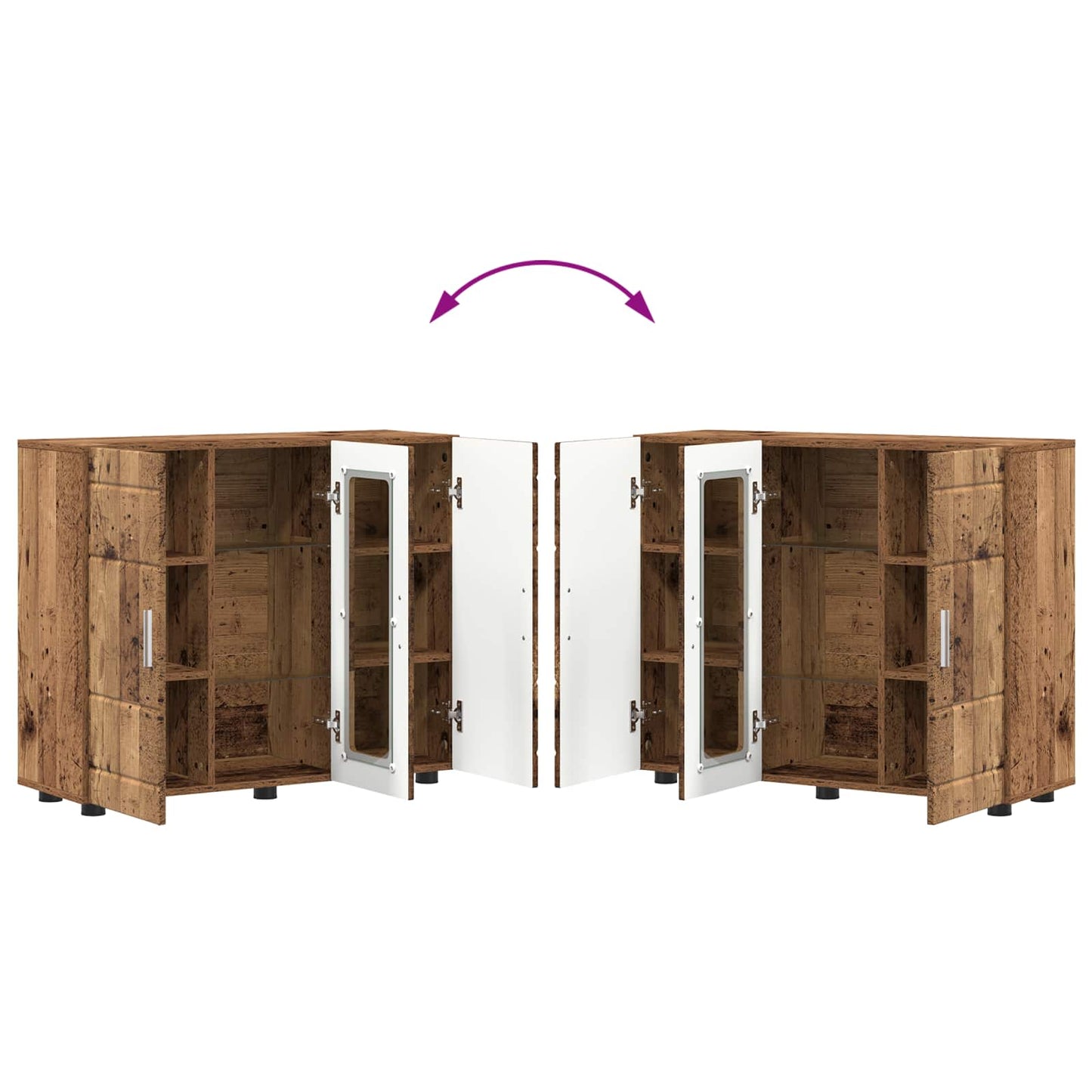 vidaXL Wooden Cabinet Old Wood 88.5 x 30.5 x 73 cm Engineered Wood