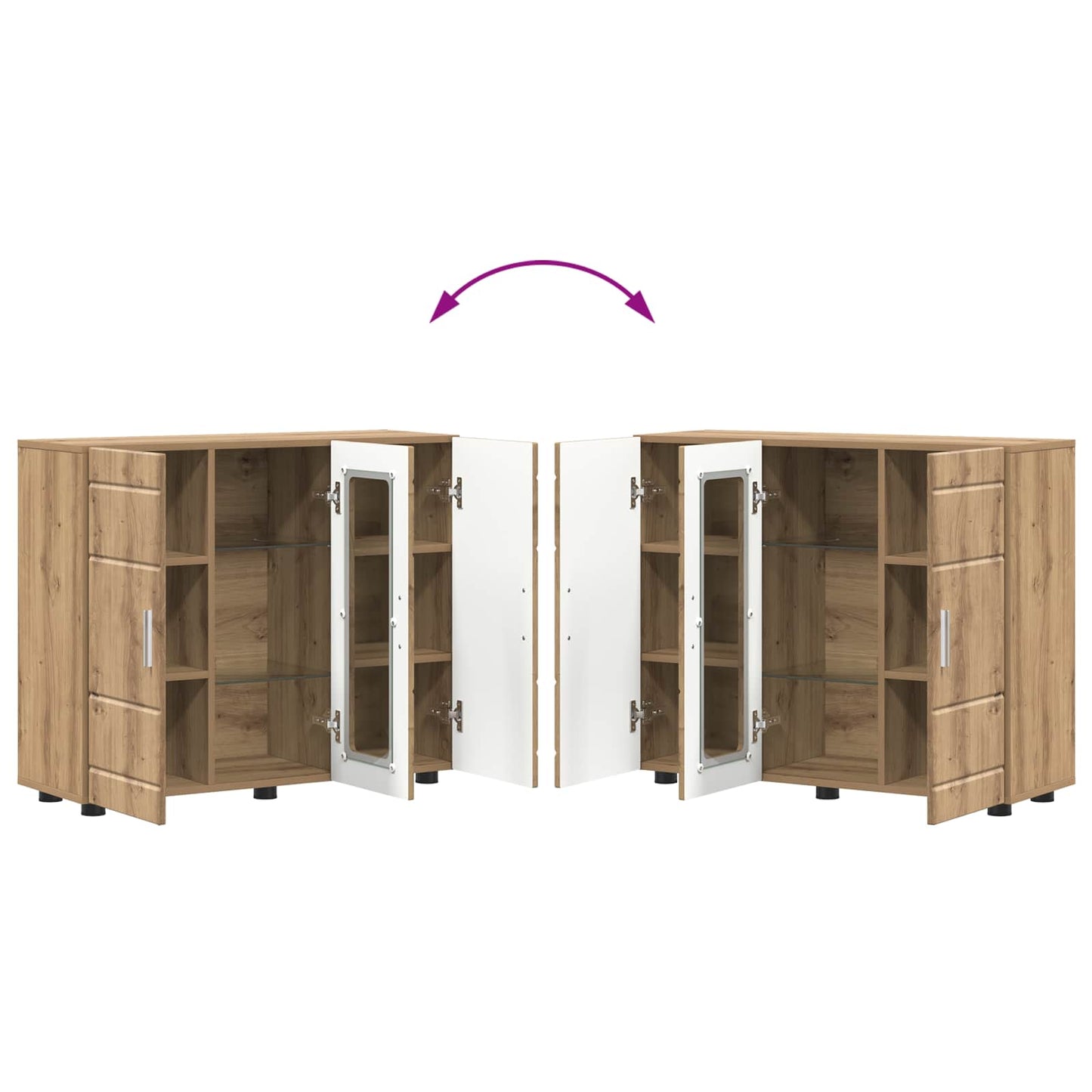 vidaXL Wooden Cabinet Artisan Oak Engineered Wood