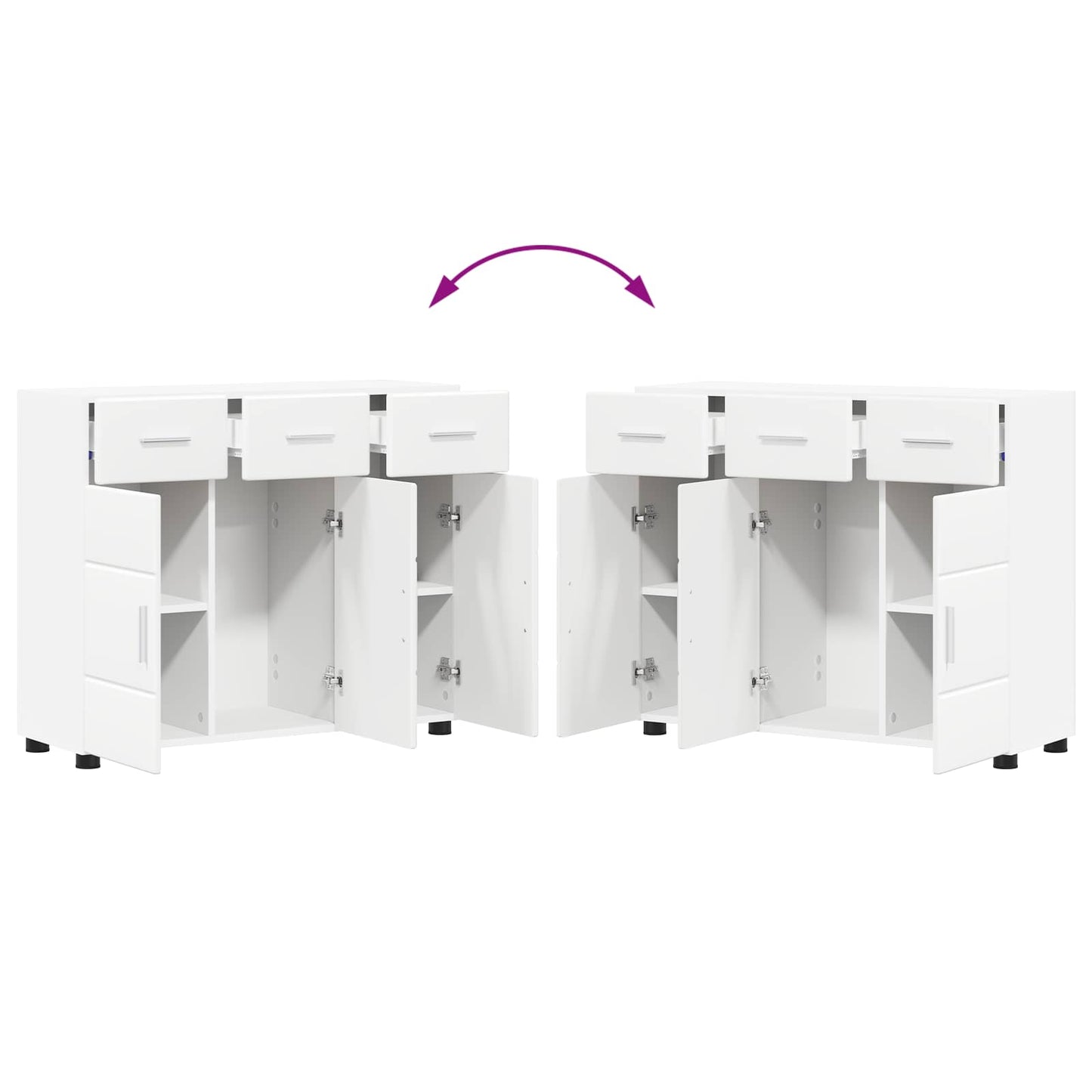 vidaXL Sideboard FLORIN 88.5 x 30.5 x 73 cm White Engineered Wood