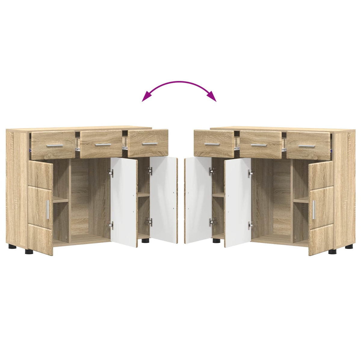 vidaXL Sideboard FLORIN 88.5 x 30.5 x 73 cm Sonoma Oak Engineered Wood