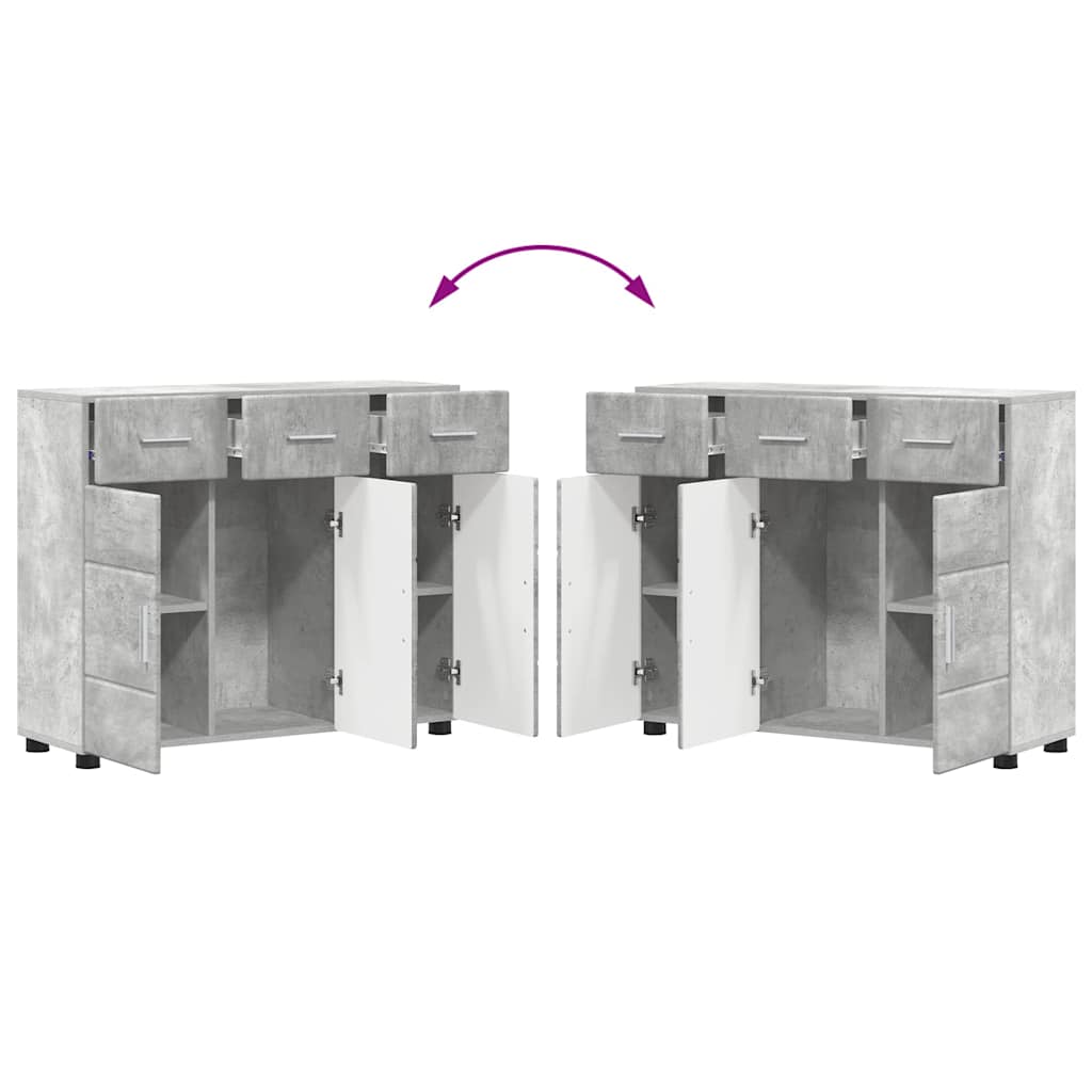vidaXL Sideboard with Shelf FLORIN Concrete Grey 88.5 x 30.5 x 73 cm