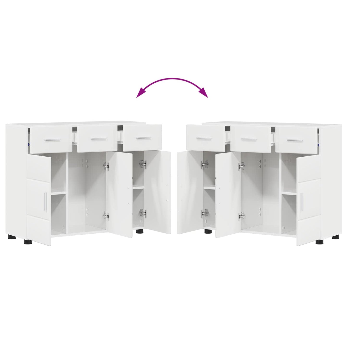 vidaXL Sideboard FLORIN 88.5 x 30.5 x 73 cm High Gloss White