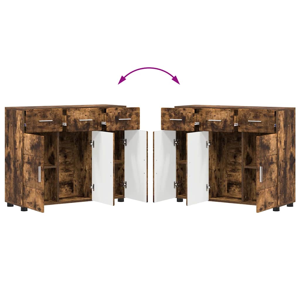 vidaXL Sideboard FLORIN 88.5 x 30.5 x 73 cm Smoked Oak Engineered Wood