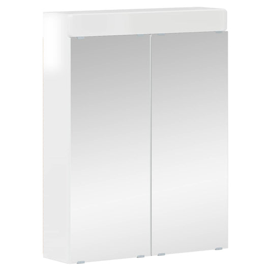 vidaXL Bathroom Mirror Cabinet TULUM High Gloss White Engineered Wood