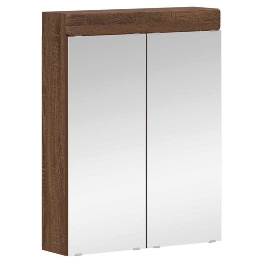 vidaXL Bathroom Mirror Cabinet TULUM Brown Oak 60 x 16.5 x 78 cm